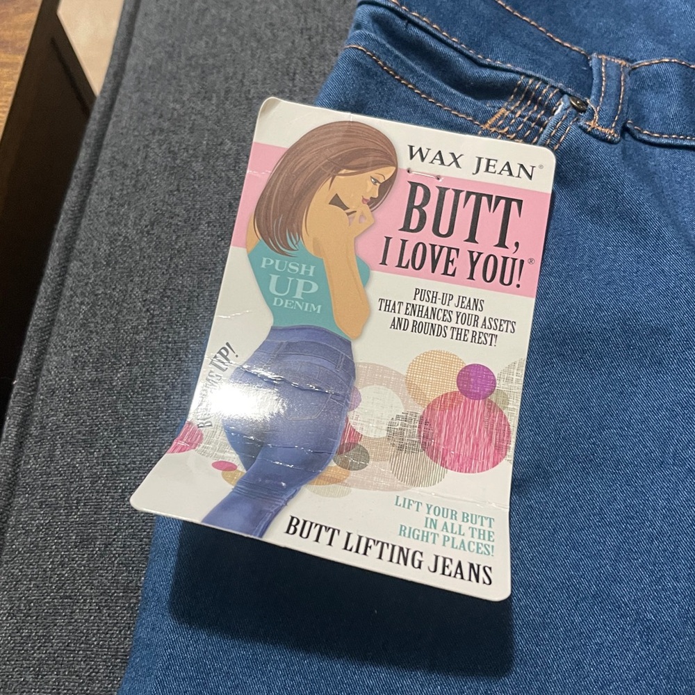 Wax Jean Butt Lifting Denim in Blue